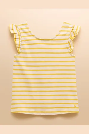 Joules Butterfly Yellow & White Frill Sleeve Vest 146152cm