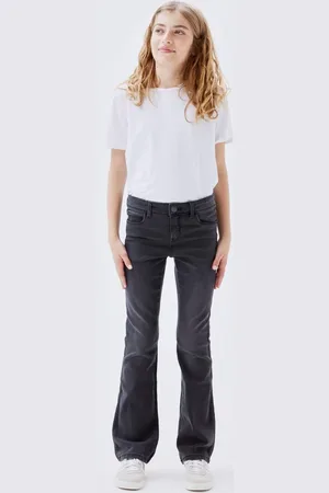 NAME IT Grey Girls Flare Jeans With Adjustable Waist 10 Years (140cm)