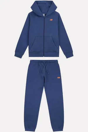 New Balance Blue Boys Small Brush Back Logo Hoodie Set 12