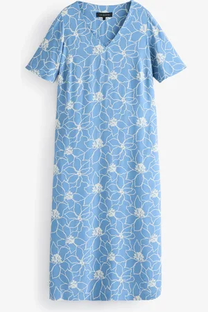 Live Unlimited London Curve Floral V-Neck T-Shirt Dress AU 24