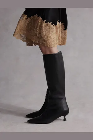 Next Black Tabitha Simmons Isabella Kitten Heel Knee High Boots AU 11 (EU 43)