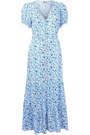 Joe Browns Petite Floral Print Lace Sleeve Maxi Dress AU 14 Petite