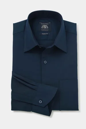 SAVILE ROW The Classic Fit 100% Cotton Herringbone Formal Shirt AU 51 Regular