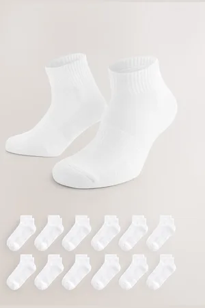 Next White Essential Mid Trainers Socks 12 Pack UK 9