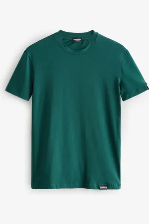 Dsquared2 Green Underwear Short Sleeve Stretch Cotton Rich Jersey Badge Logo T-Shirt XL