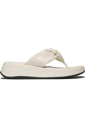 FitFlop F-Mode Knot Soft-Leather Flatform Toe Post Sandals AU 10 (EU 42)
