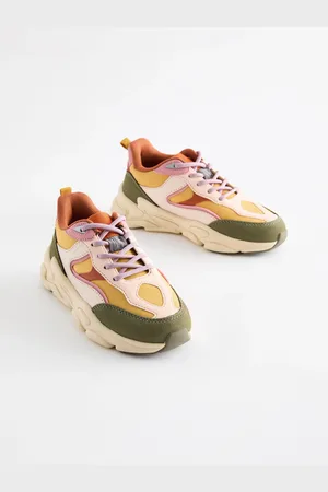 Next Pink/Yellow Chunky Lace-Up Trainers AU 12 (EU 30.5)