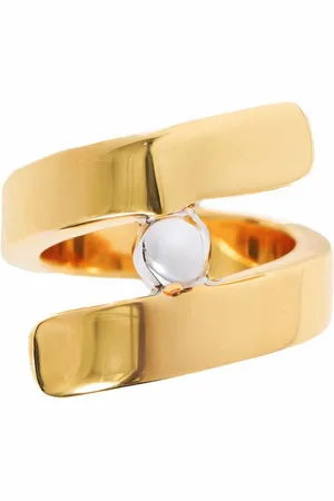 Jigsaw Gold Mixed Metal Bead Ring S