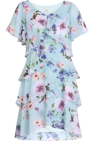 Gina Bacconi Cynthia Floral Tier Dress AU 10