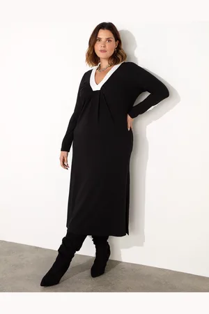 Live Unlimited London Curve V-Neck Jersey Dress AU 16