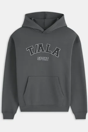 Tala Grey Oversized Volley Hoodie with Fleece S