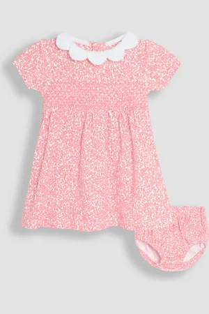 JoJo Maman Bébé Ditsy Floral Print Smocked Jersey Dress 12