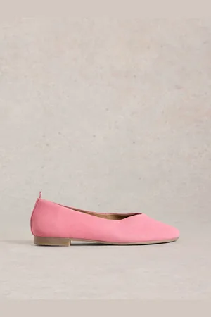 White Stuff Pink Cheri Leather Ballerina Pumps AU 7 (EU 37.5)