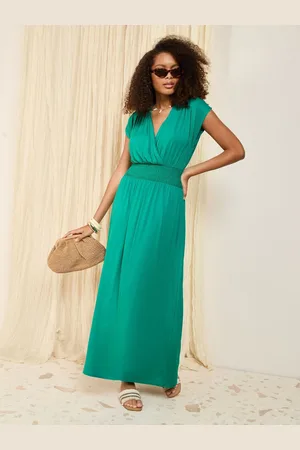 Friends Like These Wrap V-Neck Shirred Waist Maxi Dress 16