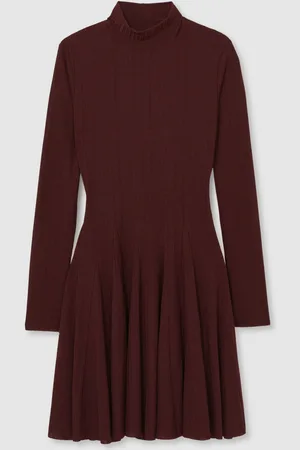 Reiss Savannah Jersey Ribbed Flared Mini Dress AU 10