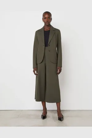 Finery London Green Jules Khaki Ponte Jersey Blazer AU 14