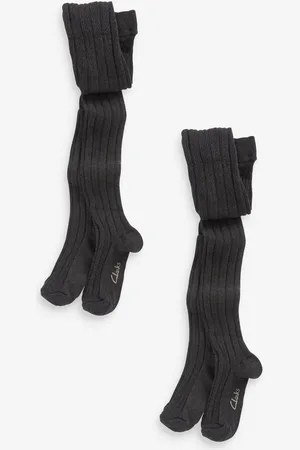 Clarks Grey Ribbed Tights 2 Pack 5