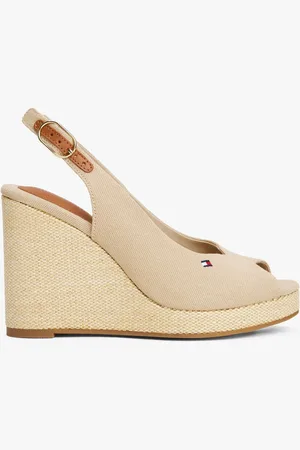 Tommy Hilfiger Cream Mid Wedge Slingback Sandals AU 8 (EU 39)