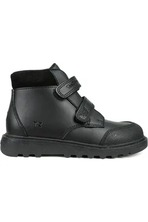 Toezone Levi Boys Rip Tape Black Ankle Boots with Toe Bumper AU 10 (EU 28)