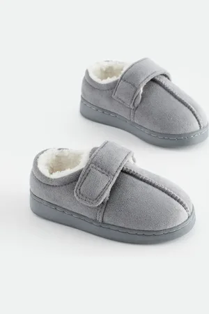 Next Grey Warm Lined Touch Fastening Slippers AU 7 (EU 24)