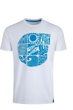 Weird Fish White Summer Sector Graphic T-Shirt 3X-Large