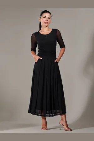 Jolie Moi Petite Pleated Half Sleeve Midi Dress 10petite