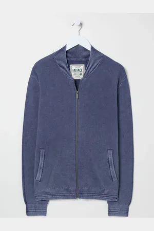 Fat Face FatFace French Navy Berwick Laundered Knitted Bomber Cardigans XL Reg