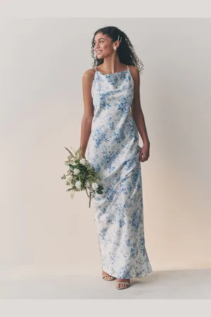 Next Bridesmaid Satin Cowl Neck V-Back Maxi Dress AU 14