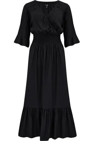 Pour Moi Carmen Fuller Bust Elasticated Neckline Midaxi Dress AU 10