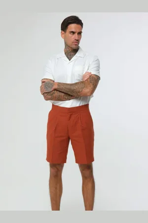 Harry Brown Decorate Cotton Linen Blend Shorts 28