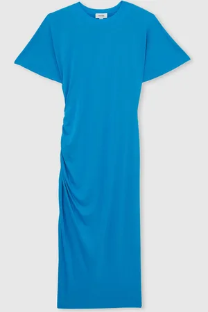 Reiss Tulia Modal-Blend Ruched Midi Dress AU 18