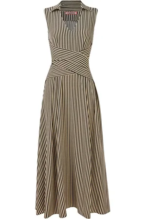 Joe Browns Striped Sleeveless Collared Midi Dress AU 6