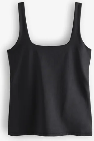 Next Black Soft Touch Polyamide Scoop Neck Vest Top AU 18
