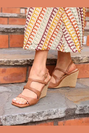 Linzi Brown Dolce Strappy Wedge Sandals AU 5 (EU 36)