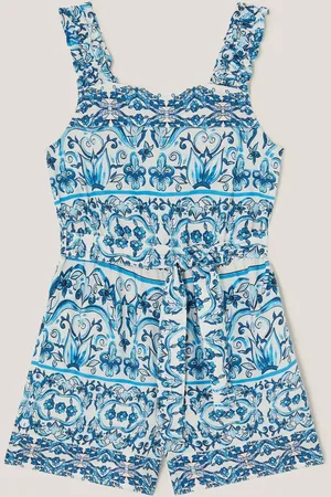 Monsoon Blue Ornate Floral Print Playsuit 11