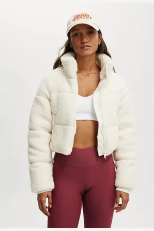 Cotton On Cream The Mother Puffer Cropped Sherpa Jacket L