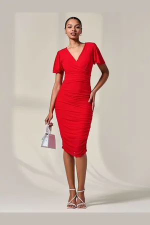 Jolie Moi Ruched Mesh Bodycon Dress 16