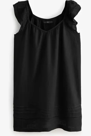 Next V-Neck Ruffle Sleeve Mini Dress with Linen AU 22