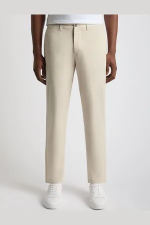 Remus Cream Straight Leg Cotton Stretch Chino Trousers 40