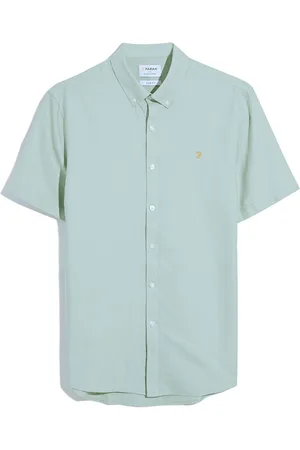 Farah Brewer Short Sleeve 100% Cotton Shirt in Grove L