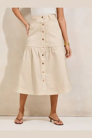 Lipsy London Full Hem Denim Midi Skirt AU 12