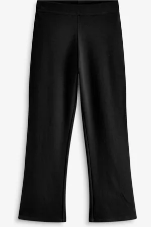 Next Black Cotton Rich Jersey Stretch Pull On High Waist Boot Cut School Trousers (9-17yrs) 12 Years (152cm)
