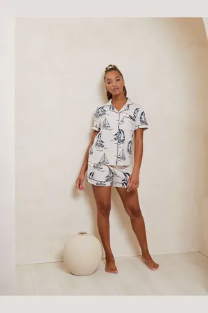Chelsea Peers White Ground Playful Print Short Pyjamas Set AU 16
