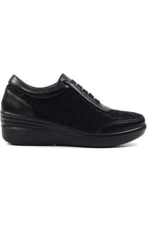 Lunar Muriel Black Wedge Trainers AU 5 (EU 36)