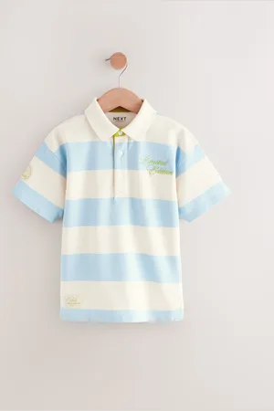Next Stripe Relaxed Fit Short Sleeve Polo Shirt (3-16yrs) 6 Years (116cm)
