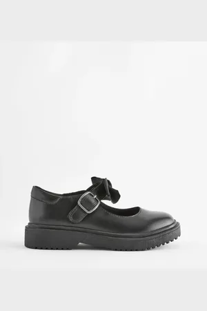 Next Standard Fit (F) Leather Bow Chunky Mary Jane School Shoes US 4 (UK 3)