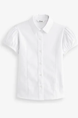 Clarks Girls Fitted Short Sleeve School Shirt 15 Years (170cm)