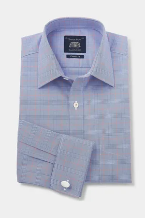 SAVILE ROW The 100% Cotton PoW Check Classic Fit Formal Shirt AU 42 Regular