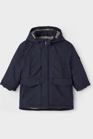 NAME IT Blue Teddy Lined Parka Jacket With Detachable Hood 1 Year (80cm)