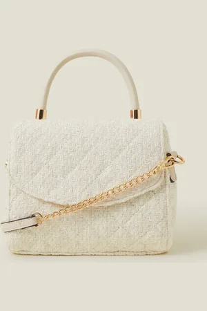Accessorize Cream Boucle Top Handle Bag One